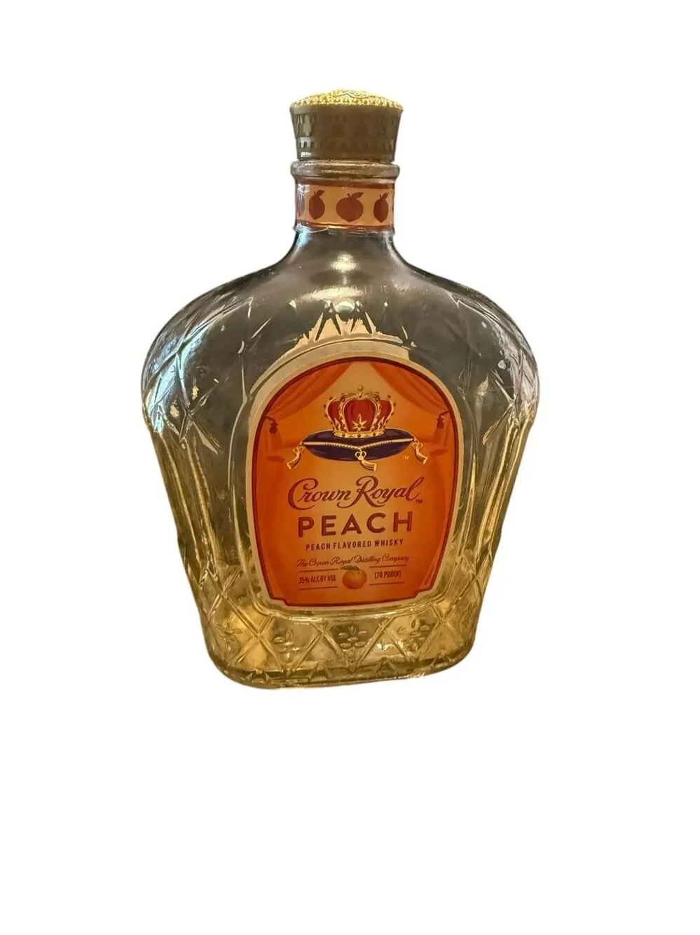 CROWN ROYAL PEACH WHISKEY 750ML EMPTY BOTTLE